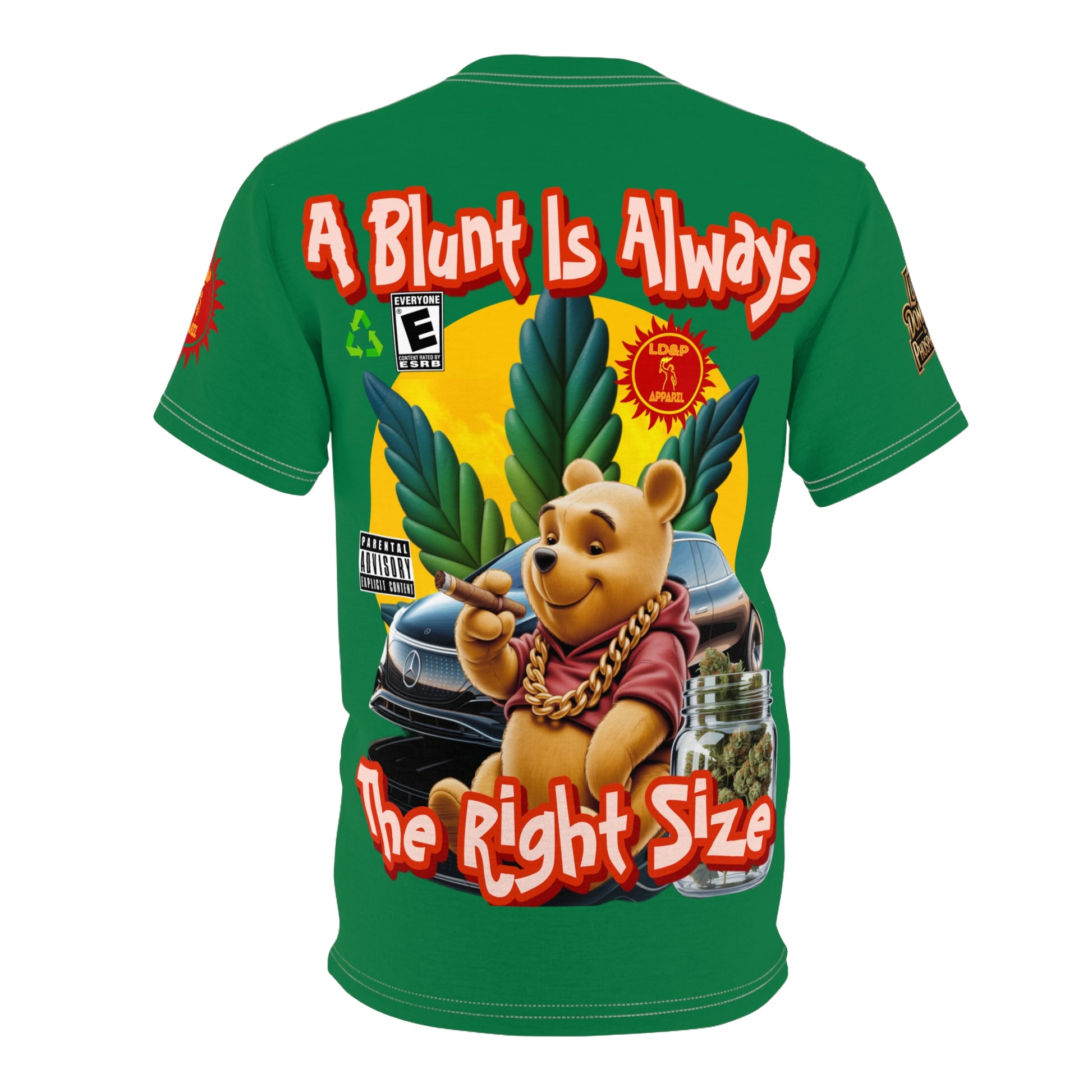 Cannabis Graphic Tee — "A Blunt Is Always The Right Size" LD&P APPAREL Green