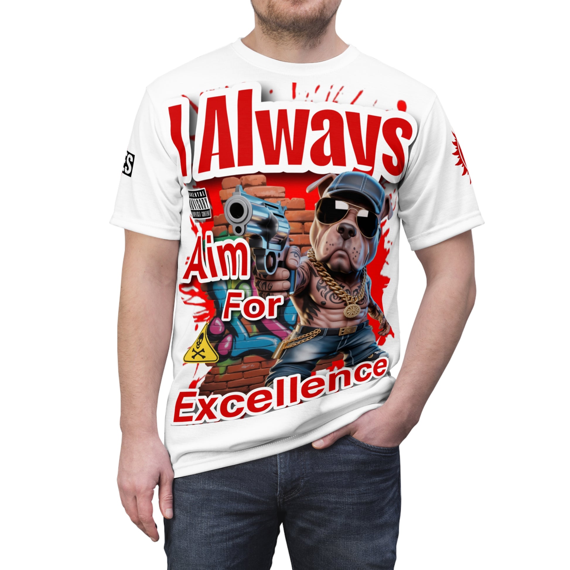 I Always Aim For Excellence LD&P APPAREL GRAPHIC Tee White