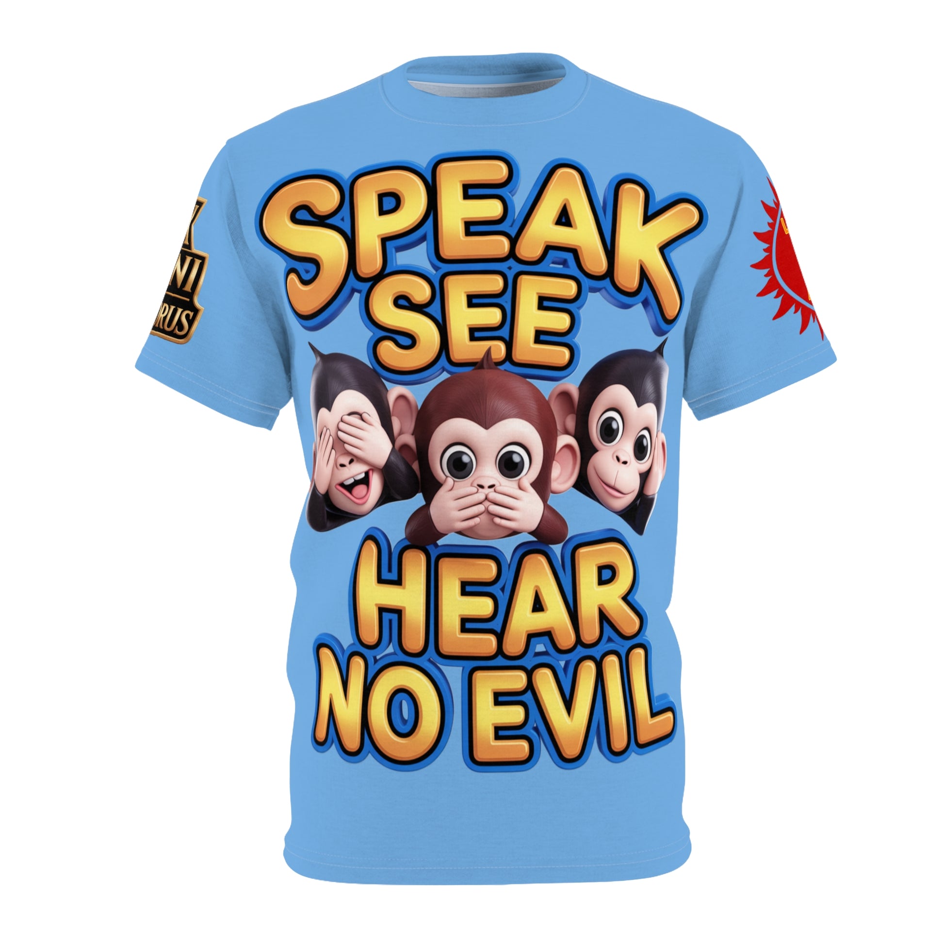 T-Shirt Speak See Hear No Evil Light Blue