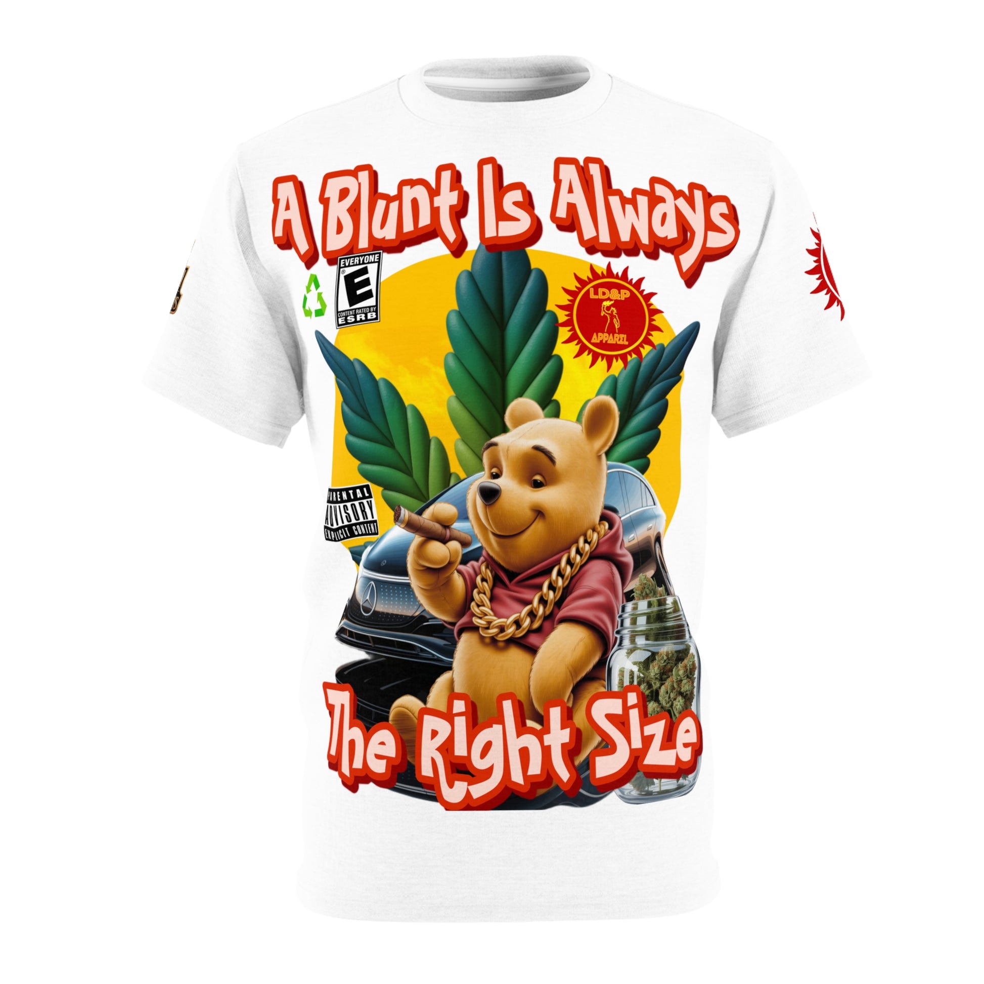 Cannabis Graphic Tee — "A Blunt Is Always The Right Size" LD&P APPAREL white