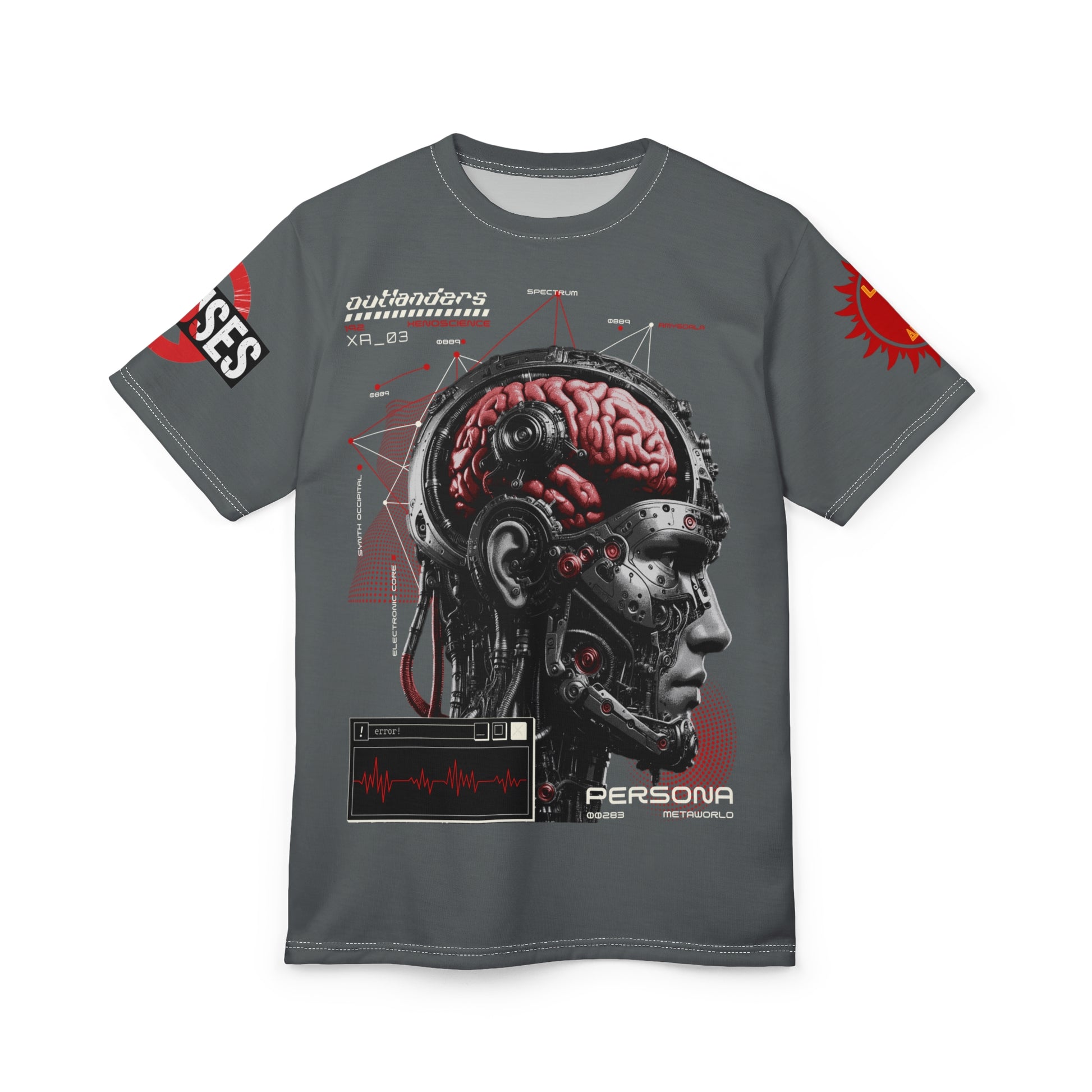 Persona Sci‑Fi Graphic Tee Shirt LD&P APPAREL Grey