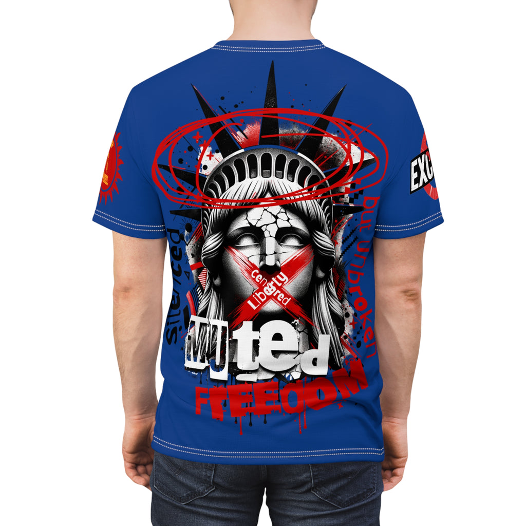 Muted Freedom LD&P APPAREL DESIGN Graphic Tee Shirt Blue