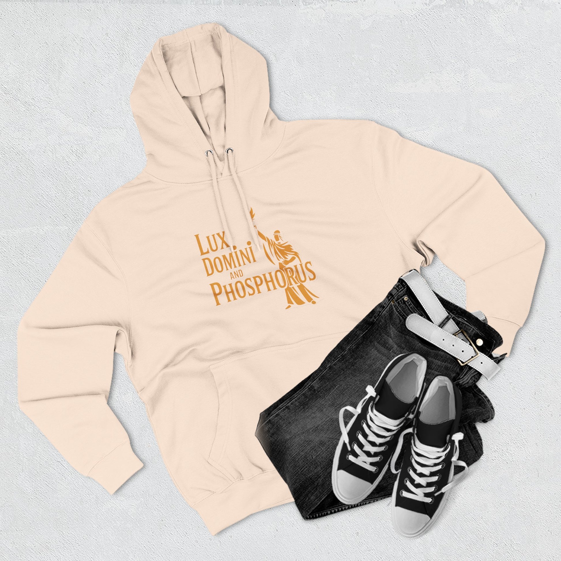 Fleece Hoodie Lux Domini and Phosphorus Apparel Design