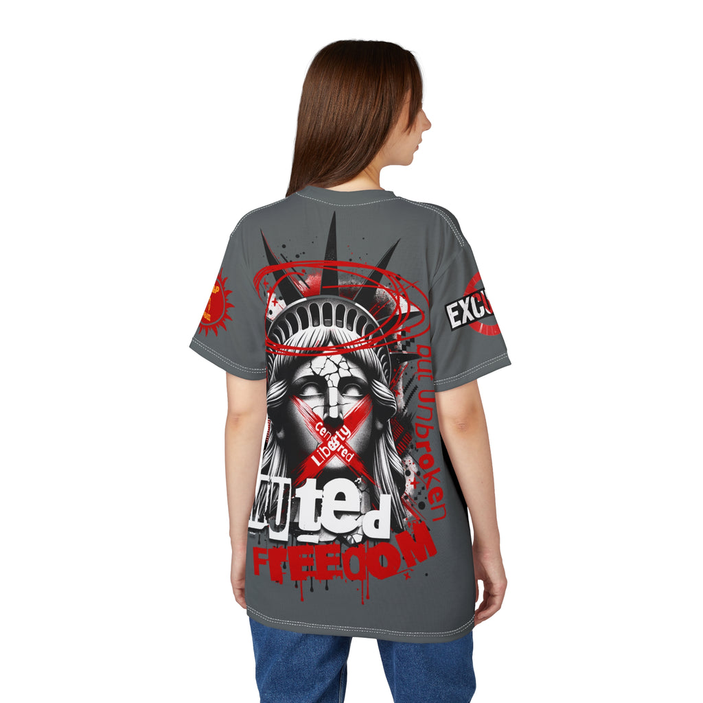 Muted Freedom LD&P APPAREL DESIGN Graphic Tee Shirt Grey