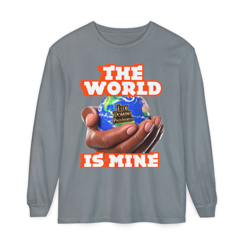 Garment-dyed Long Sleeve T-Shirt - The World Is Mine