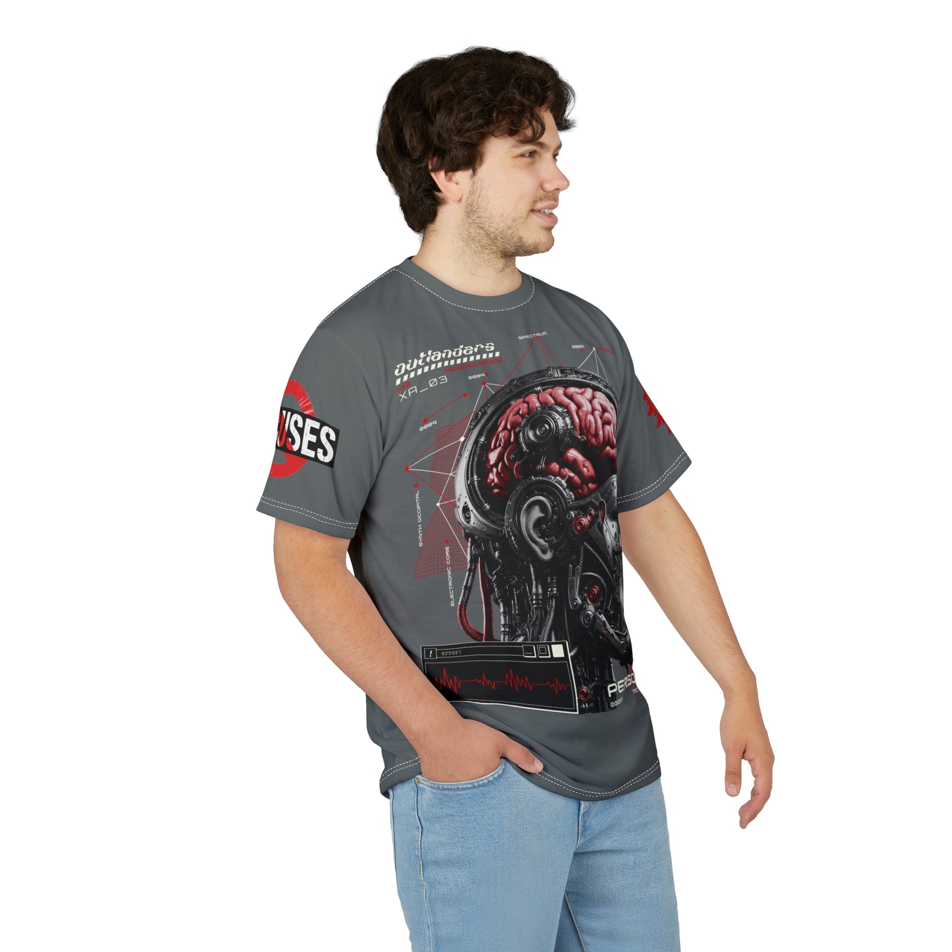 Persona Sci‑Fi Graphic Tee Shirt LD&P APPAREL Grey