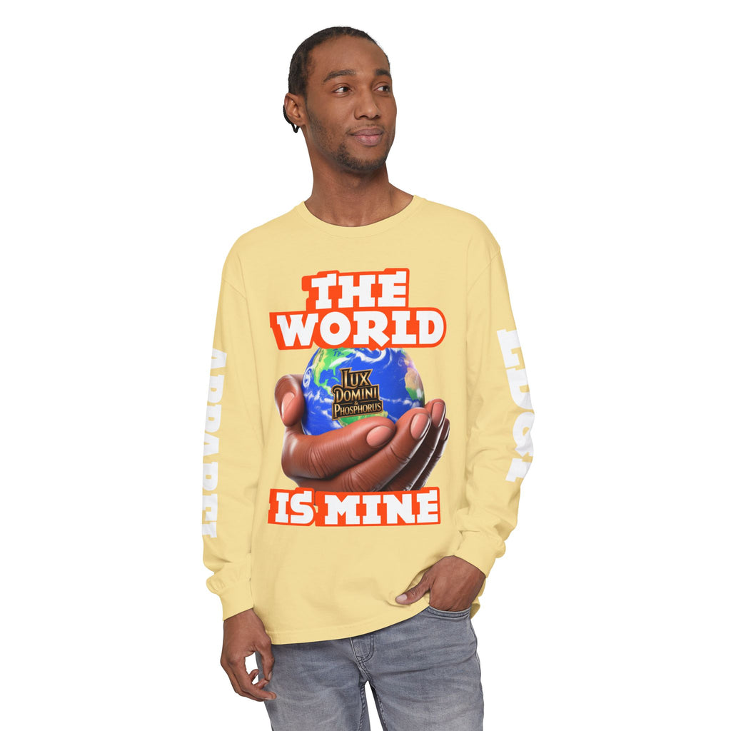 Garment-dyed Long Sleeve T-Shirt - The World Is Mine