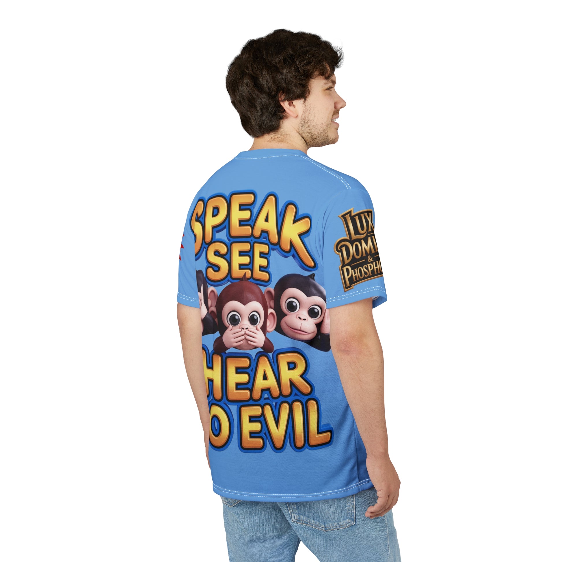 T-Shirt Speak See Hear No Evil Light Blue