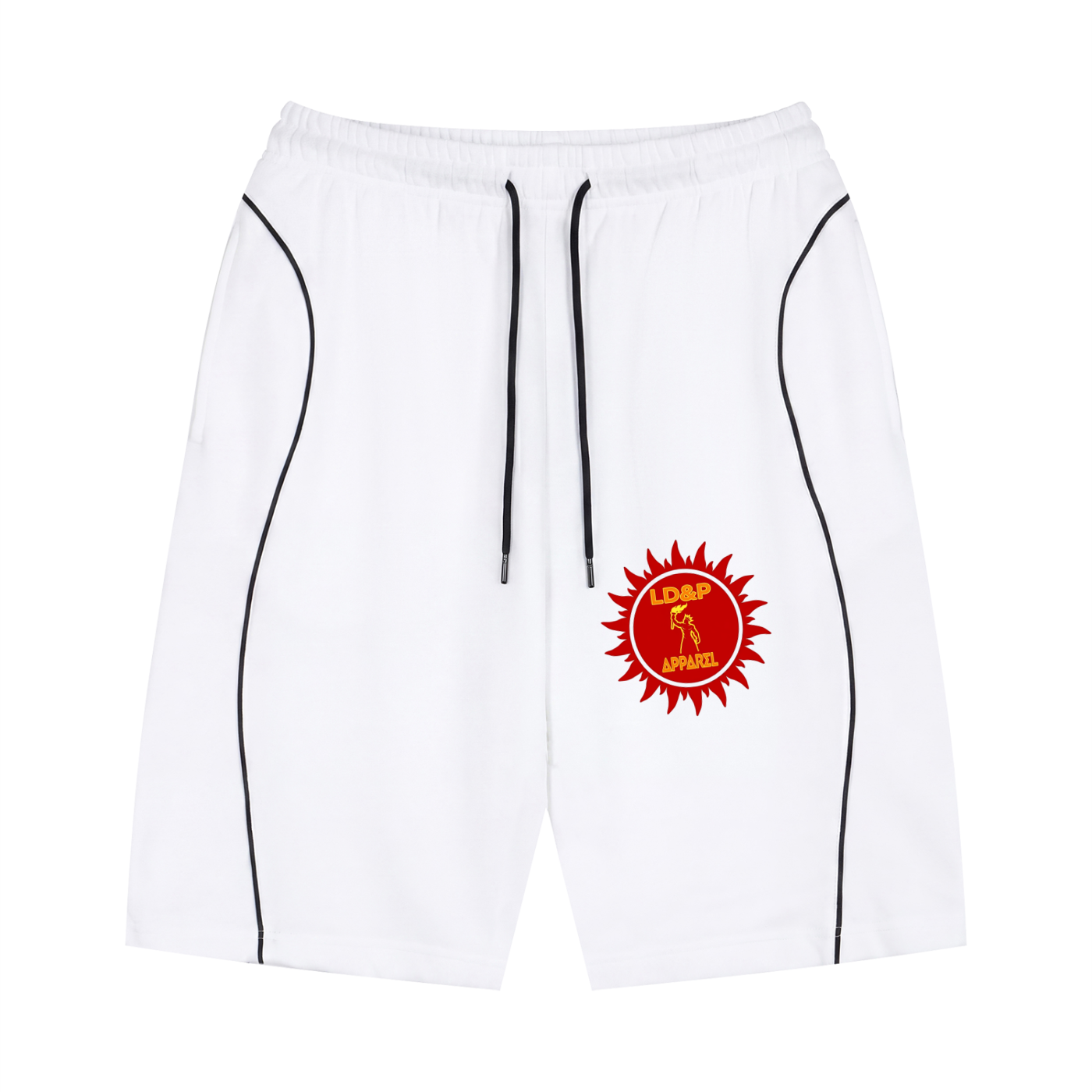 Unisex Piping Drawstring Shorts