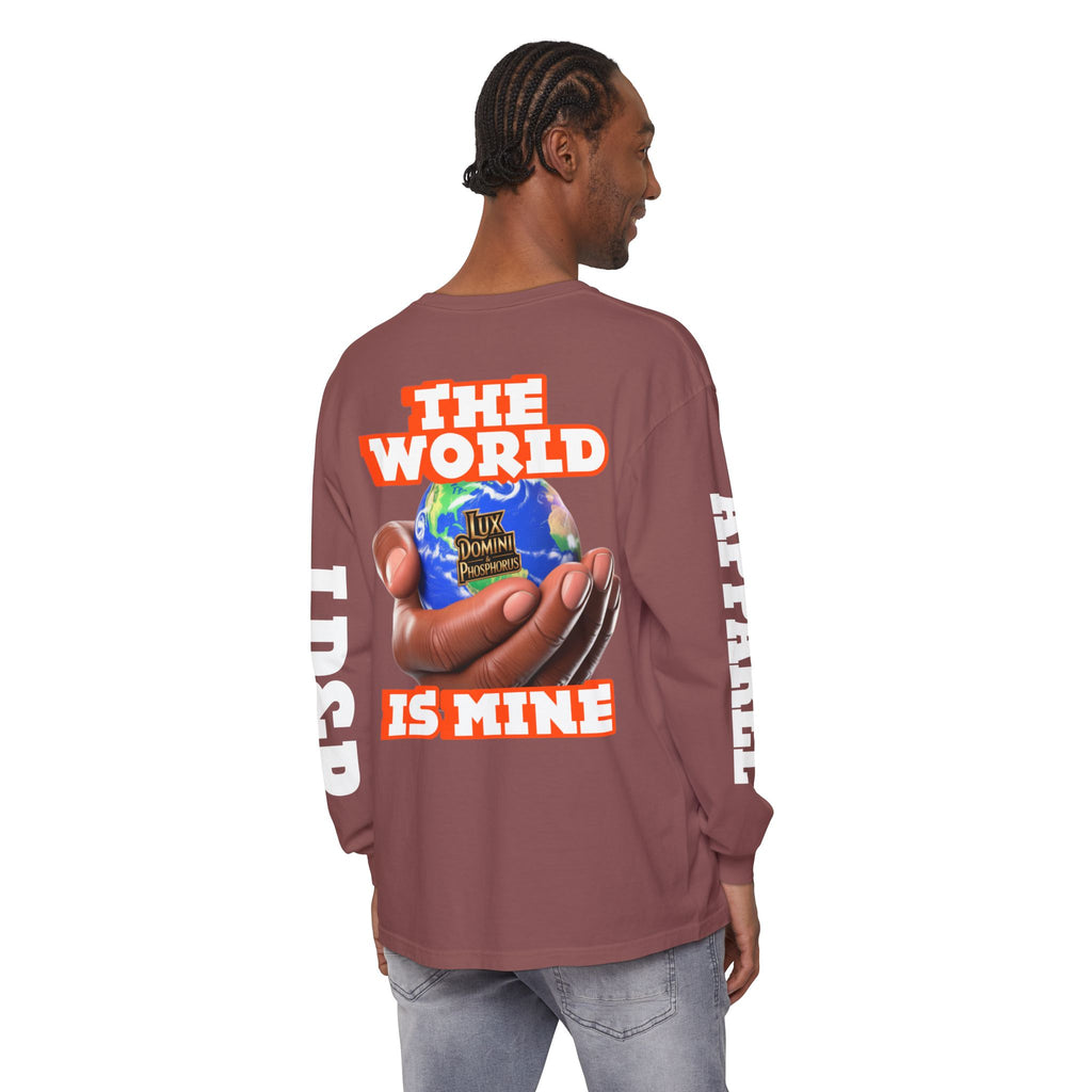 Garment-dyed Long Sleeve T-Shirt - The World Is Mine