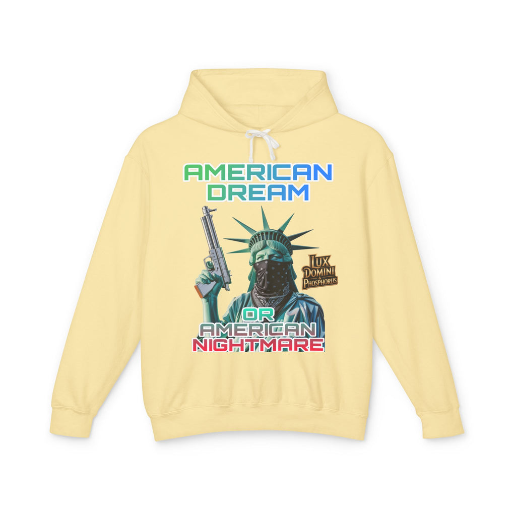 Lightweight Hooded Sweatshirt - American Dream or Nightmare Design