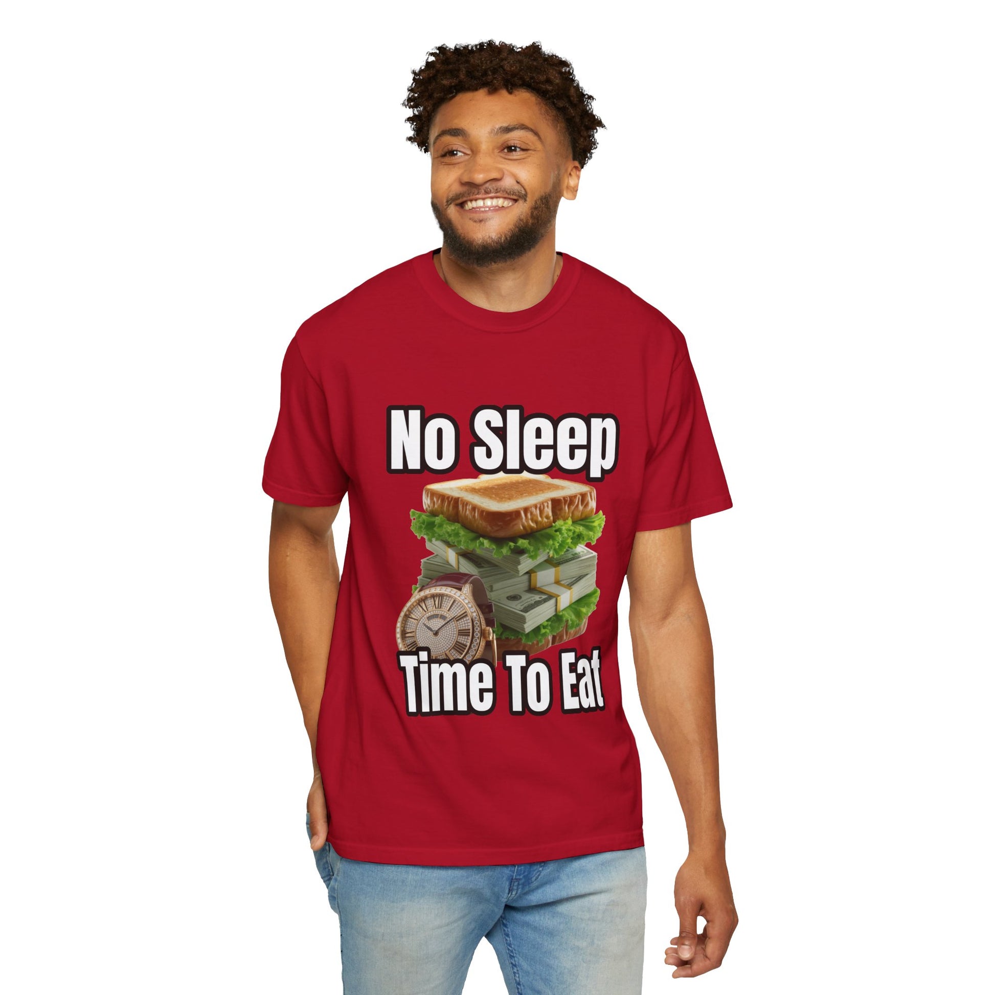 Garment-Dyed T-shirt - No Sleep, Time to Eat