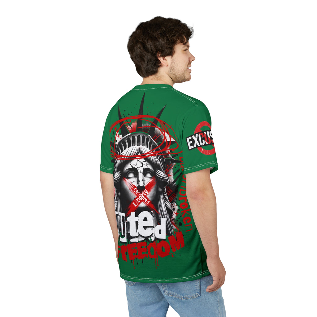 Muted Freedom LD&P APPAREL DESIGN Graphic Tee Shirt Green