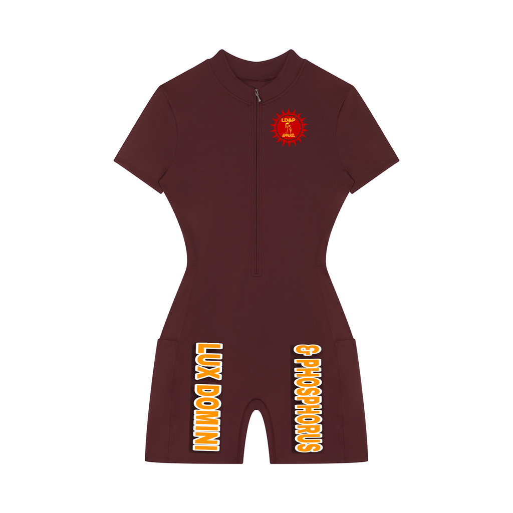 Women's Quarter-Zip Short Sleeve Romper