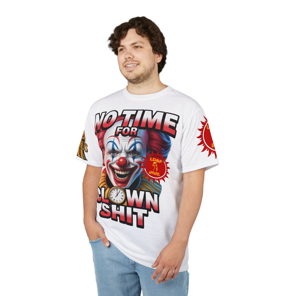 No Time For Clown Unisex Tee - white
