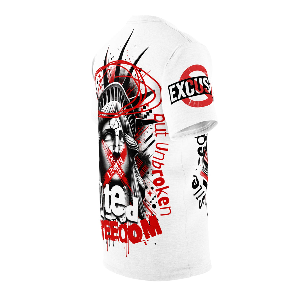 Muted Freedom LD&P APPAREL DESIGN Graphic Tee Shirt white