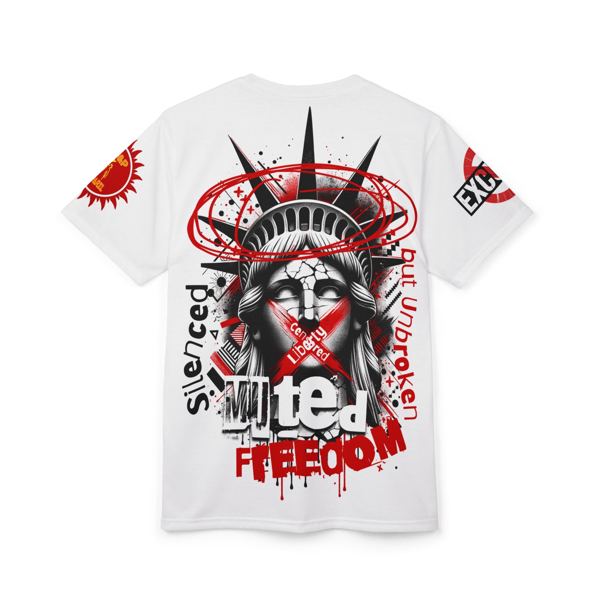Muted Freedom LD&P APPAREL DESIGN Graphic Tee Shirt white