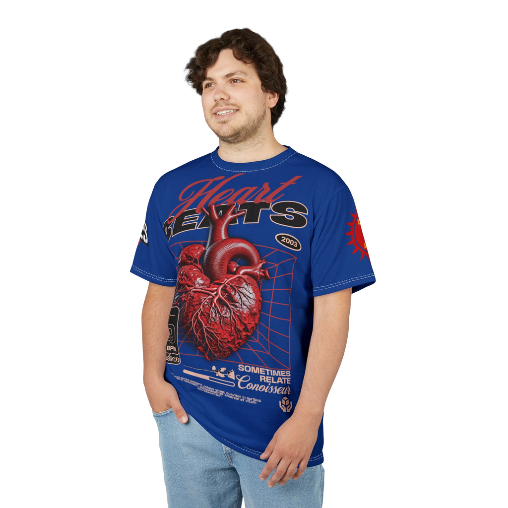 Heart Beats LD&P Apparel Design Graphic Tee Blue