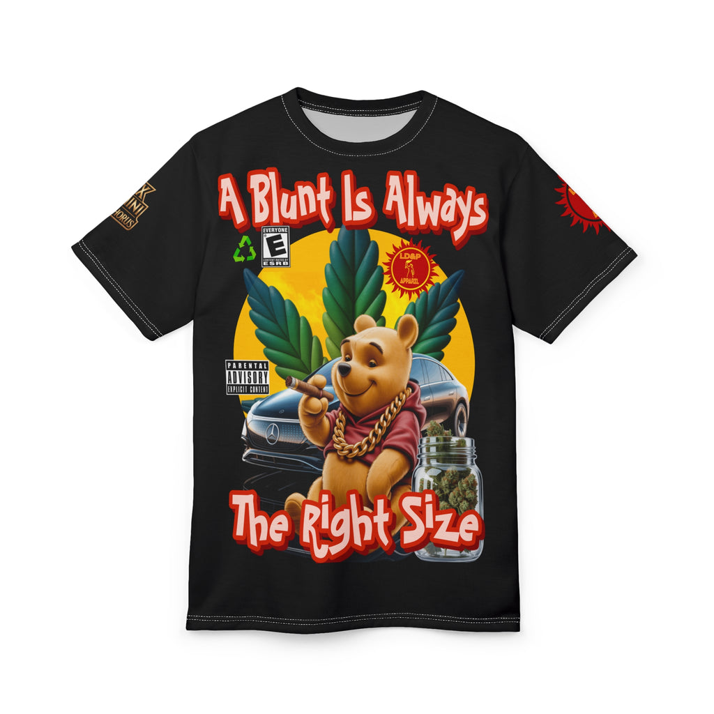 Cannabis Graphic Tee — "A Blunt Is Always The Right Size" LD&P APPAREL Black
