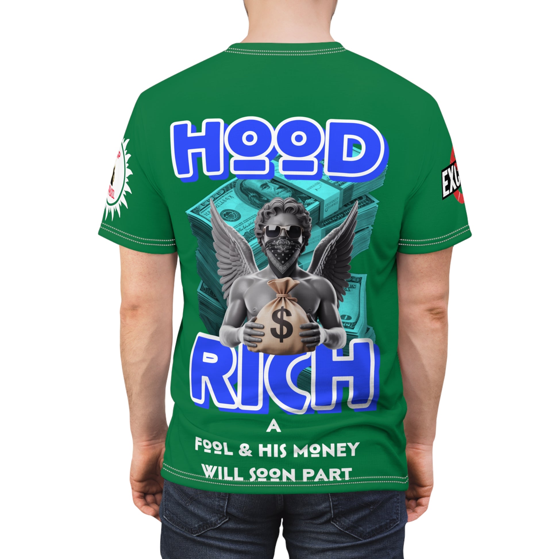 Hood Rich Graphic Tee LD&P APPAREL Green
