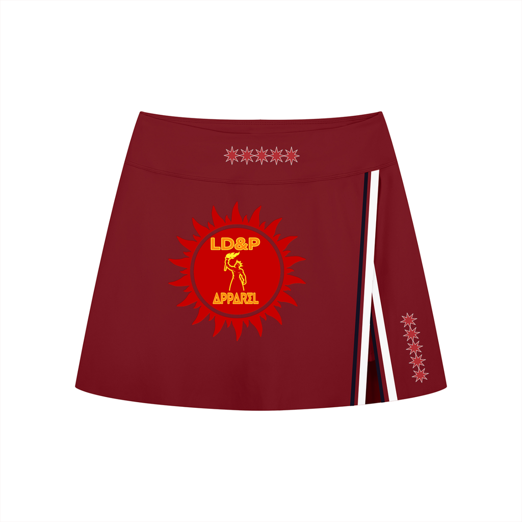 Women's A-Line Contrast Panel Slit LD&P APPAREL Skirt