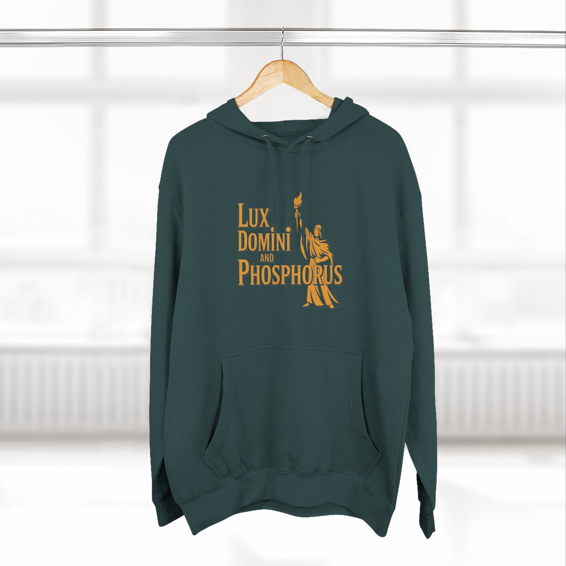 Fleece Hoodie Lux Domini and Phosphorus Apparel Design