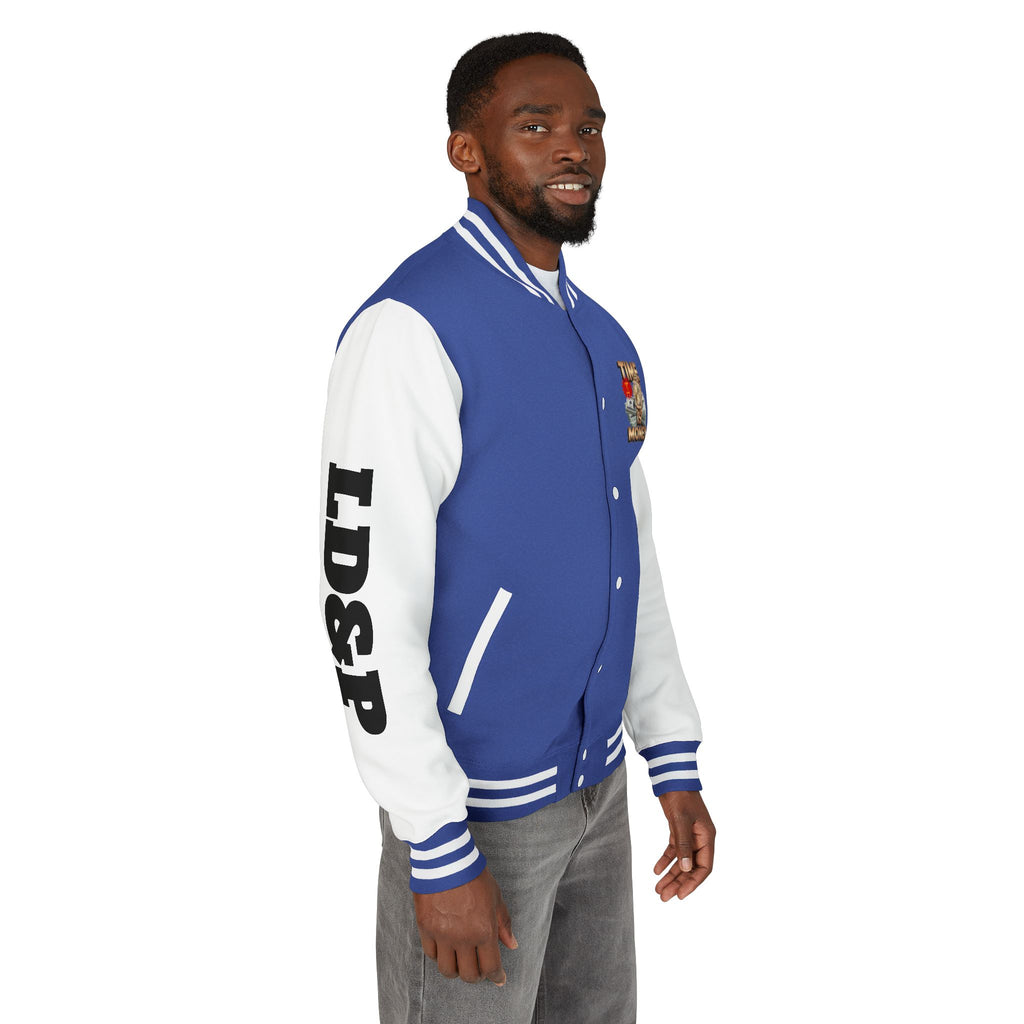 Unisex Heavyweight Letterman Jacket – Time is Money Design