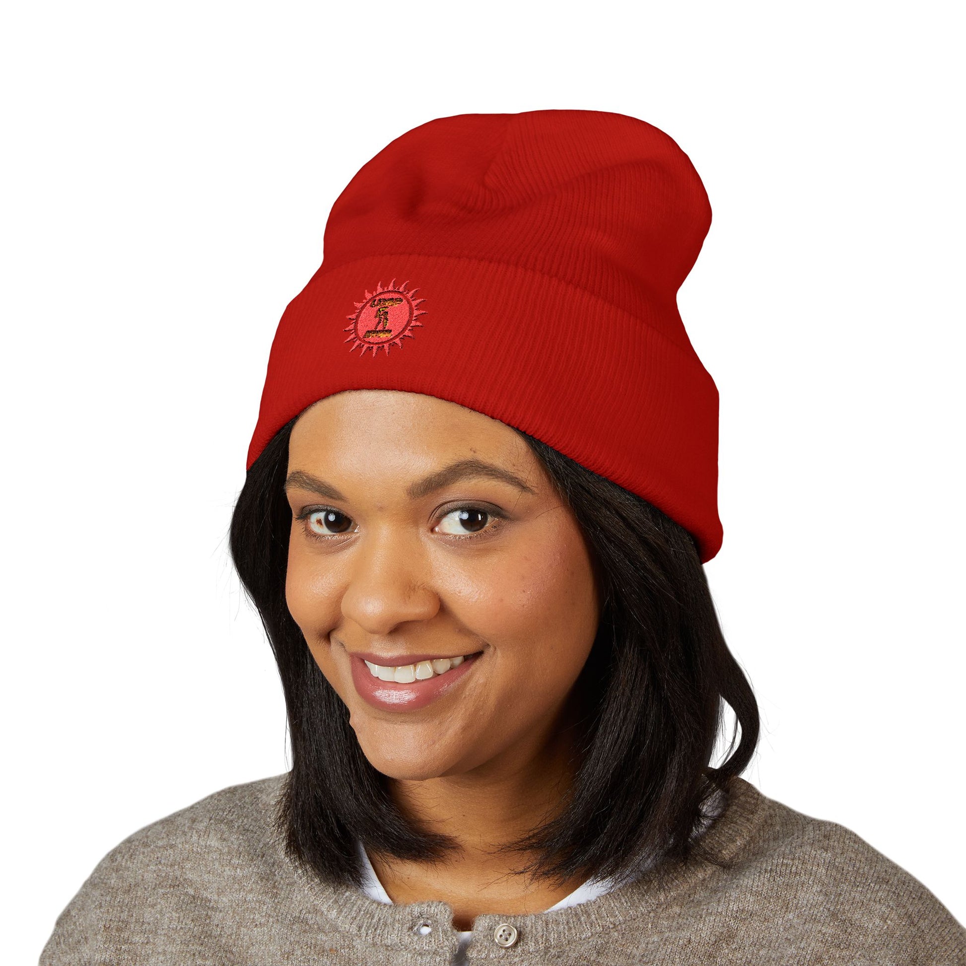 Embroidered Classic Cuffed Beanie - Cozy Winter Accessory LD&P APPAREL DESIGN