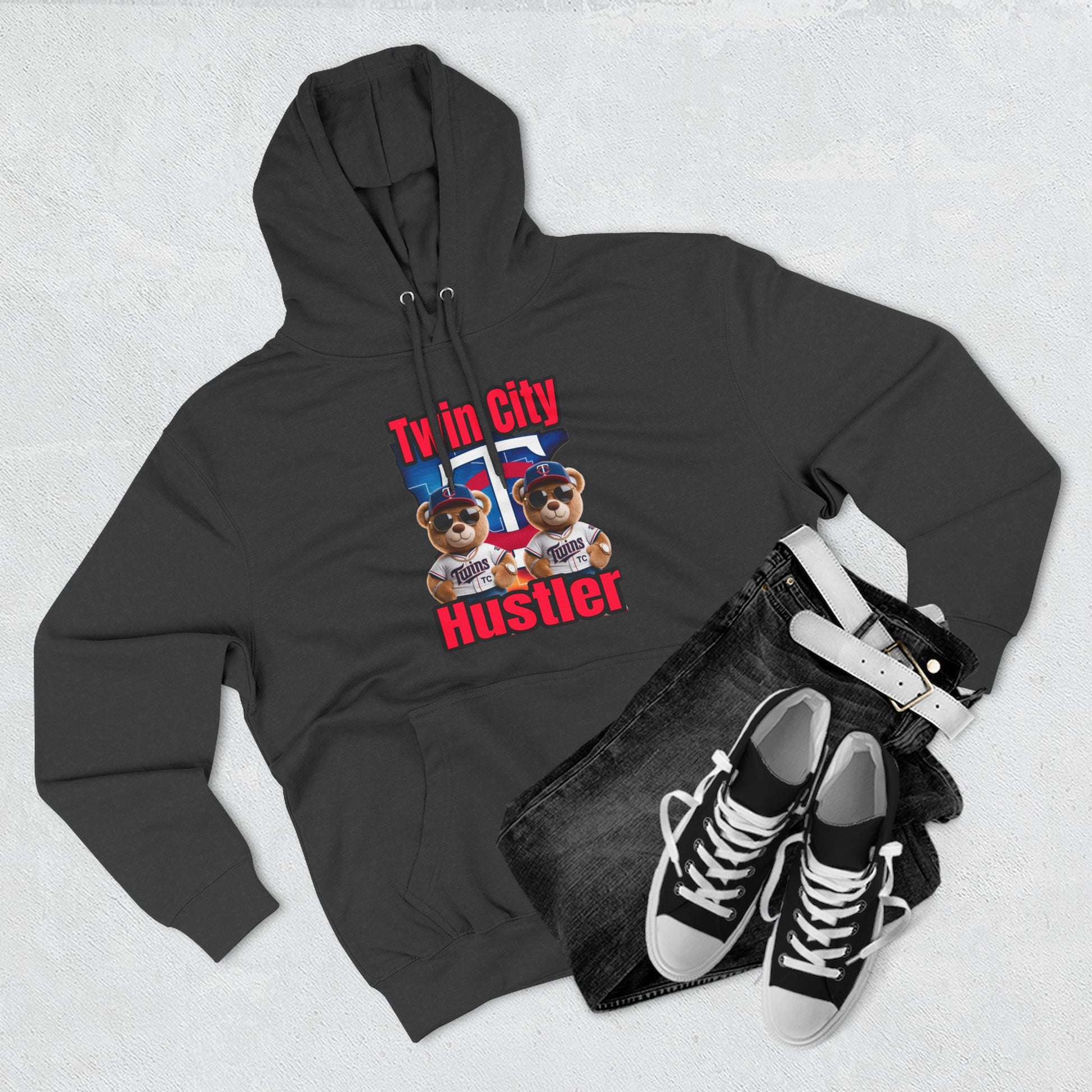 Fleece Hoodie Twin City HUSTLER Design