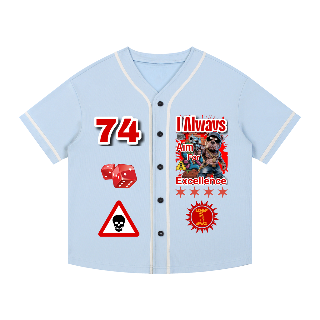I ALWAYS AIM FOR... LD&P APPAREL  Piped Button-Up Jersey
