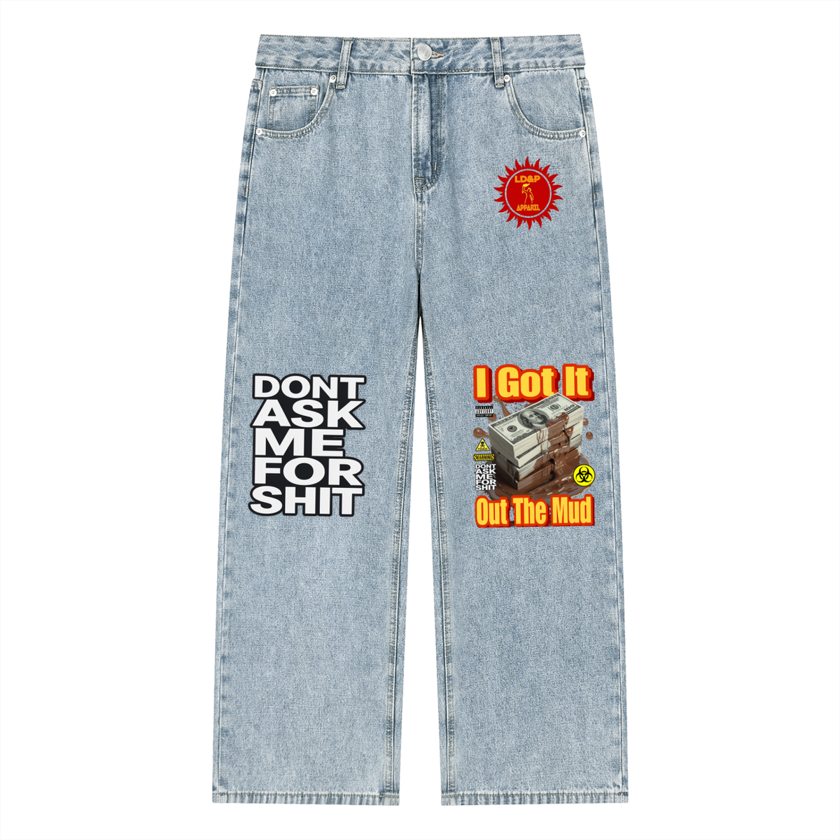 Unisex Vintage Wash Straight Leg Jeans Don't Ask Me For Shit