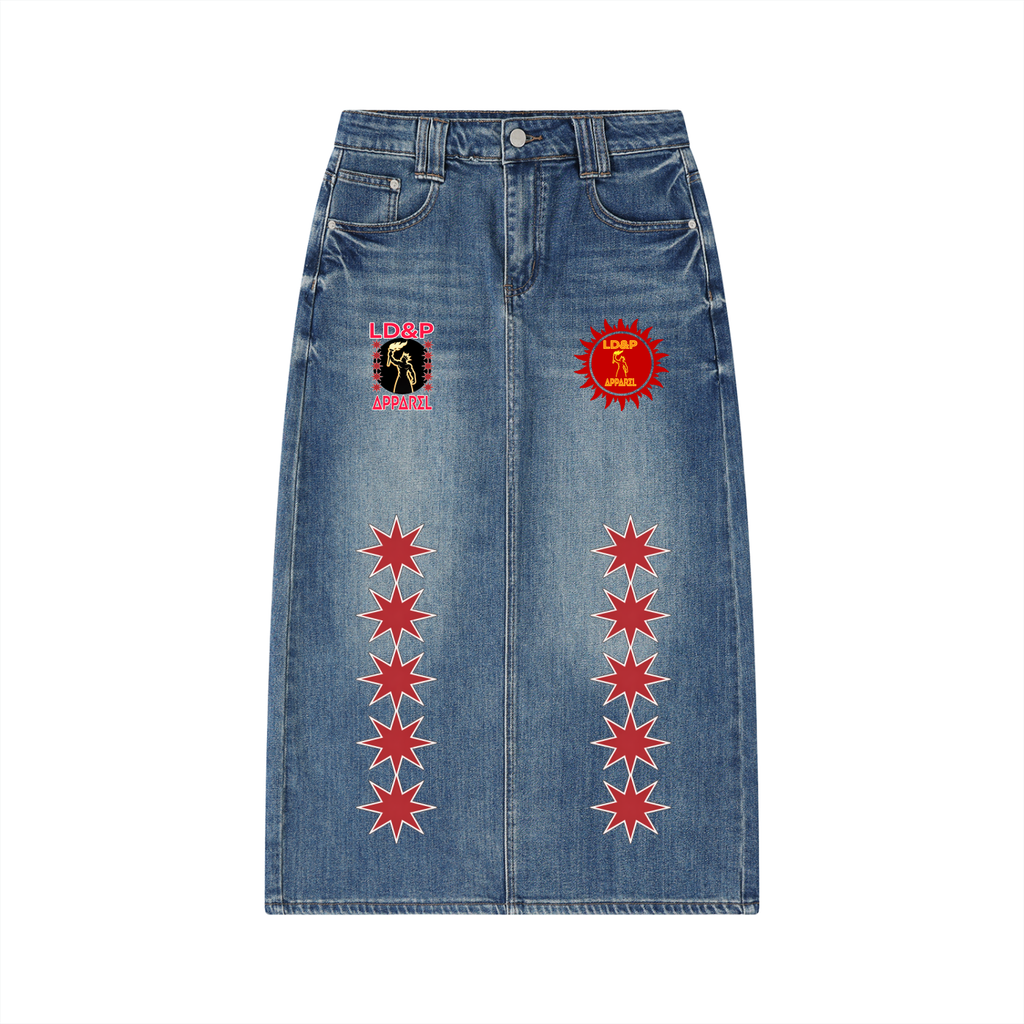 Women’s Vintage Wash Denim Skirt