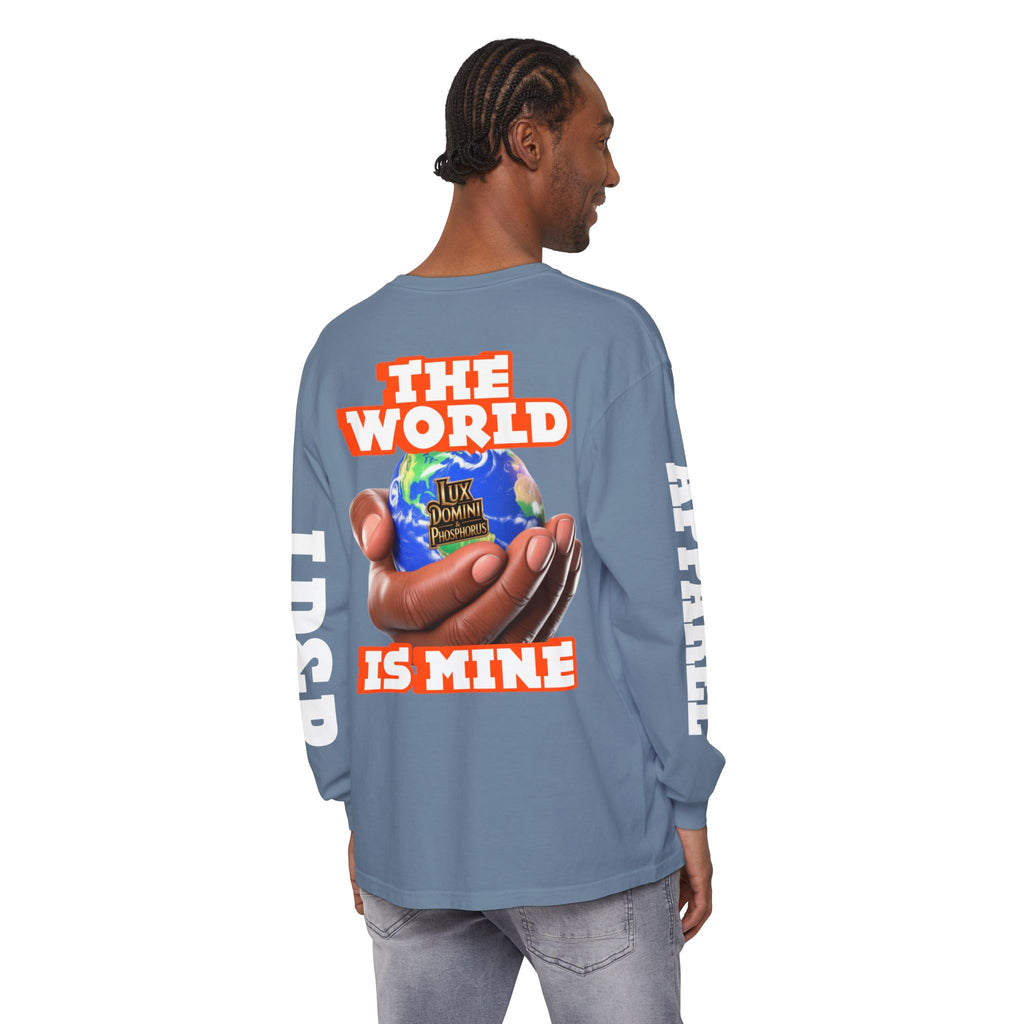 Garment-dyed Long Sleeve T-Shirt - The World Is Mine