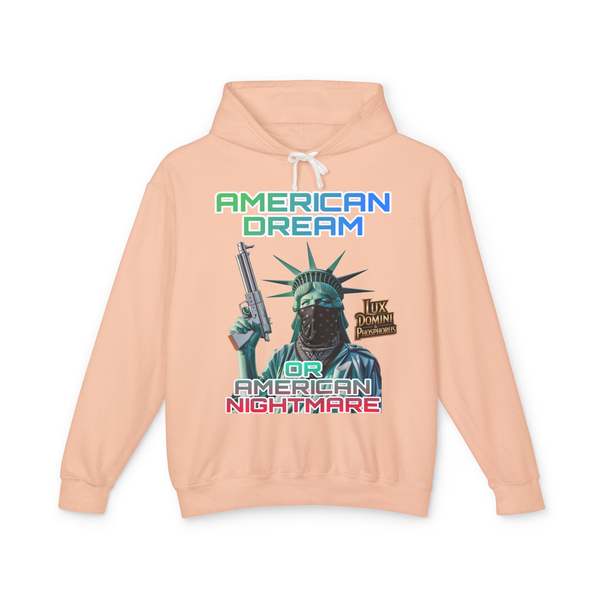 Lightweight Hooded Sweatshirt - American Dream or Nightmare Design