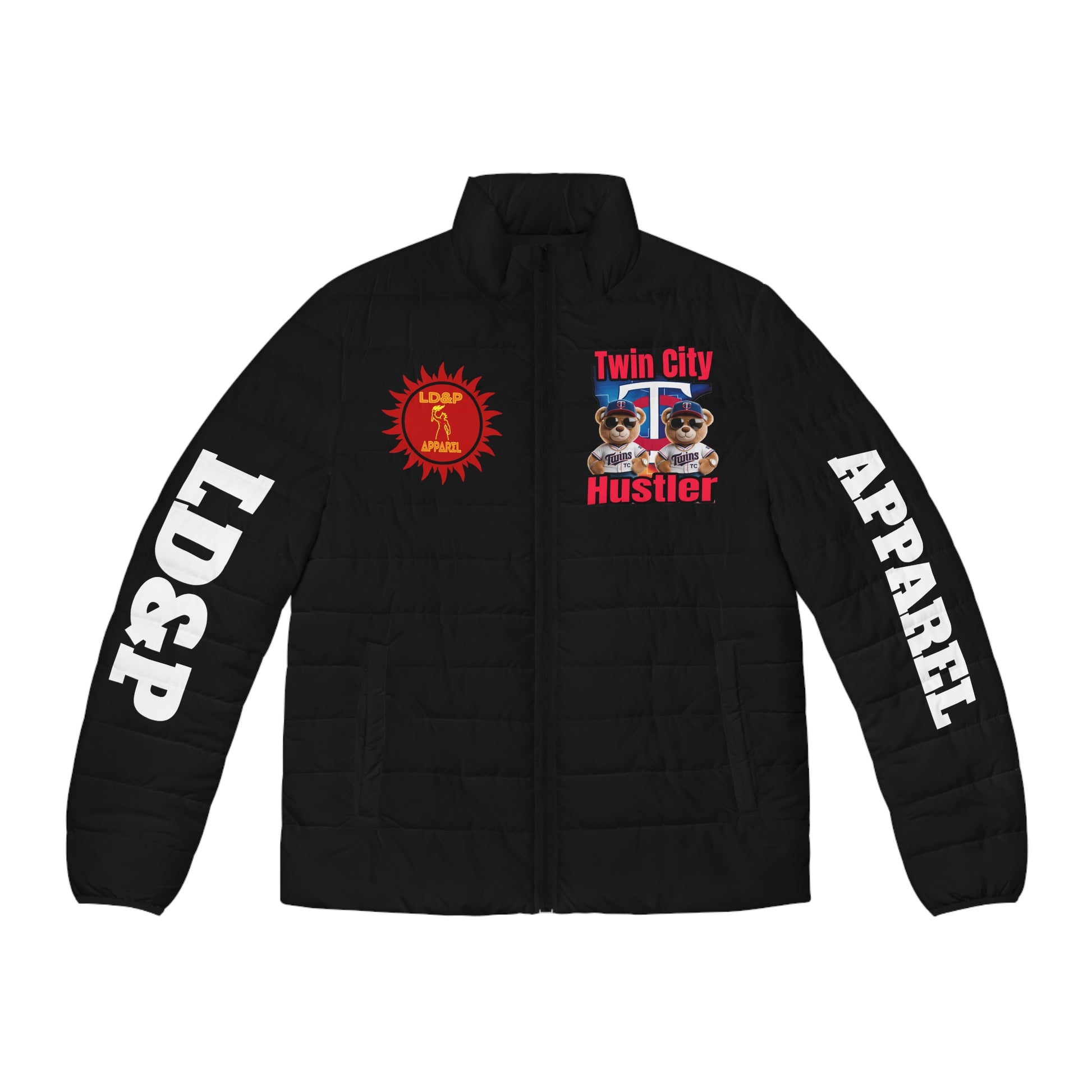 Puffer Jacket Hoodie - Twin City HUSTLER LD&P APPAREL DESIGN