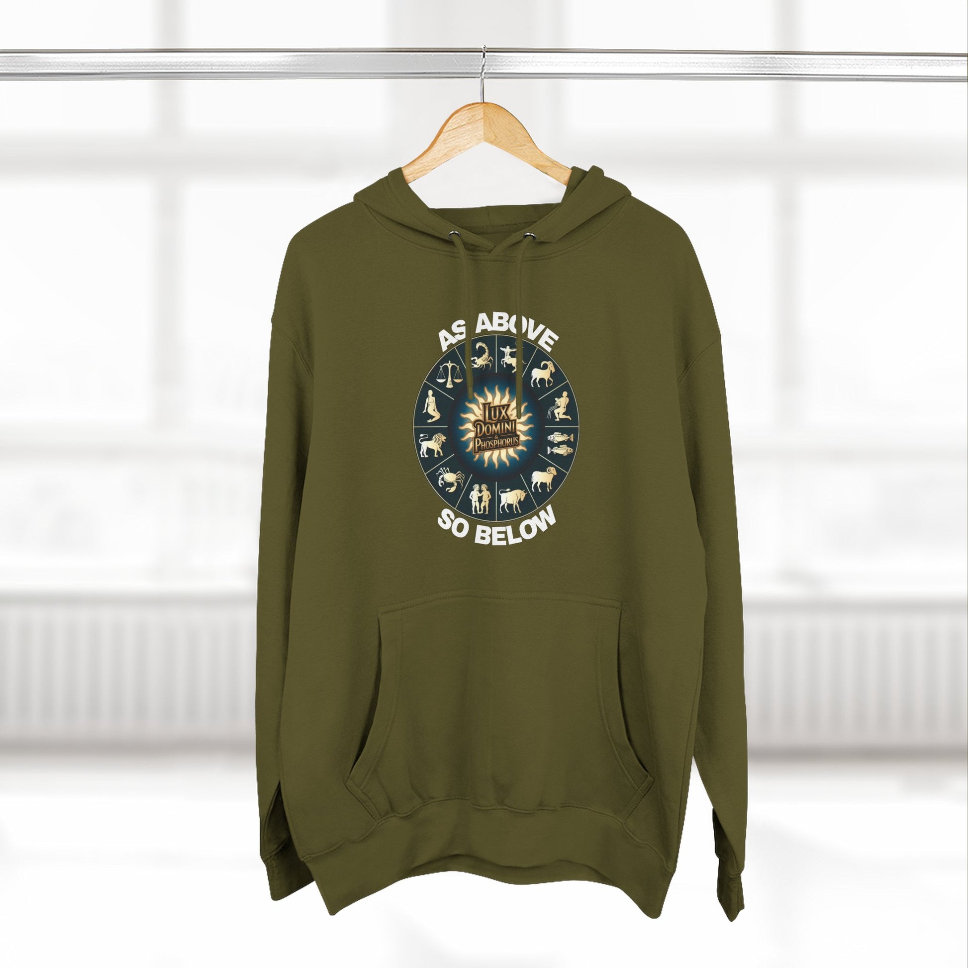 Fleece Hoodie - Lux Domini and Phosphorus Design - Above So Below
