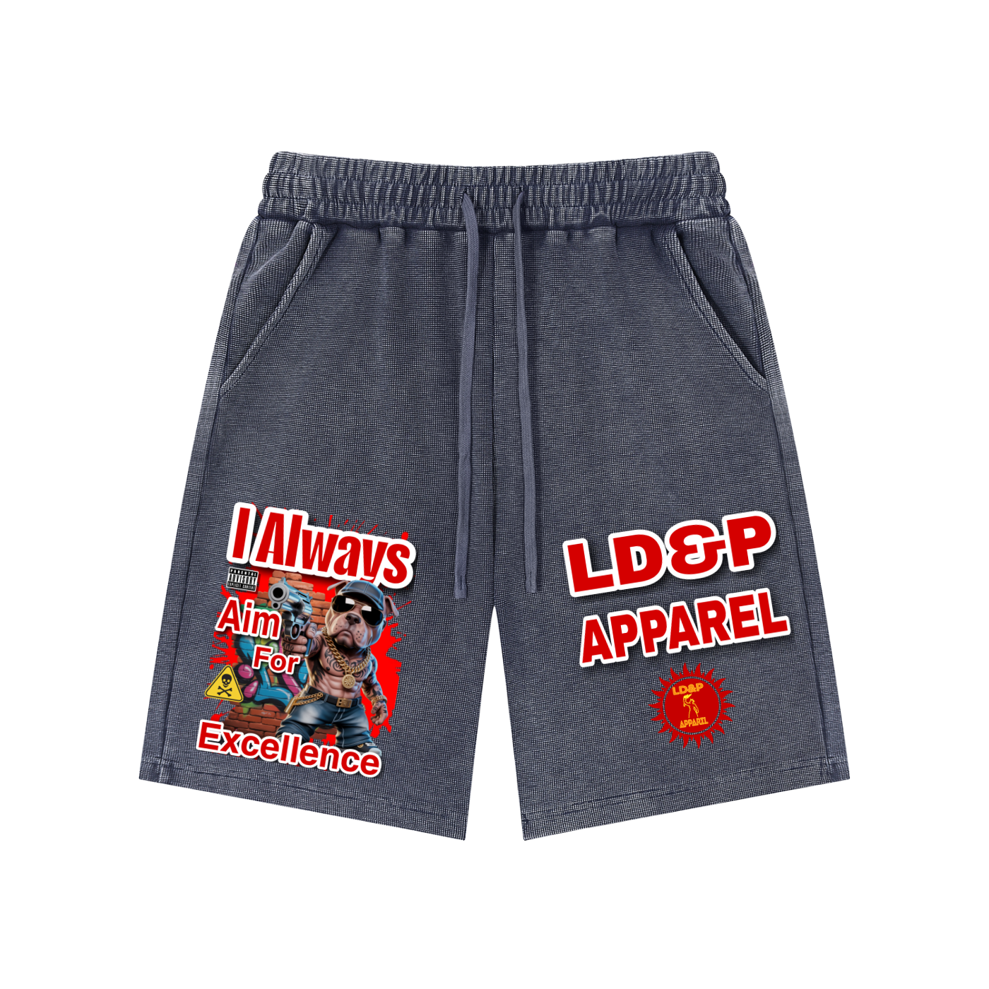 Mineral Wash Waffle Knit Shorts I ALWAYS AIM FOR... LD&P APPAREL