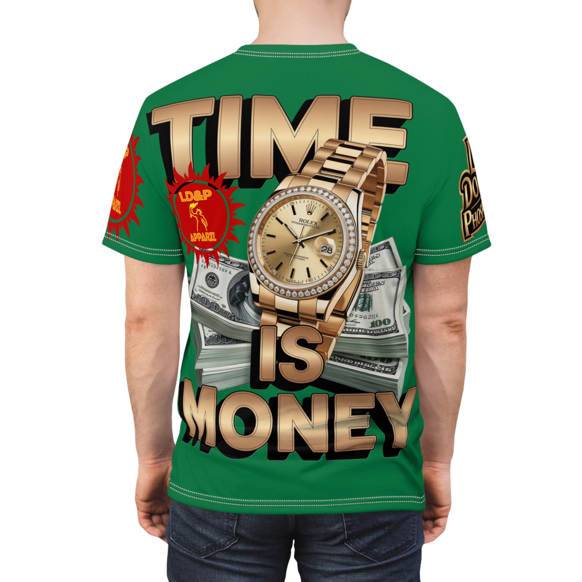 Time Is Money Unisex Tee - LD&P Apparel Design green