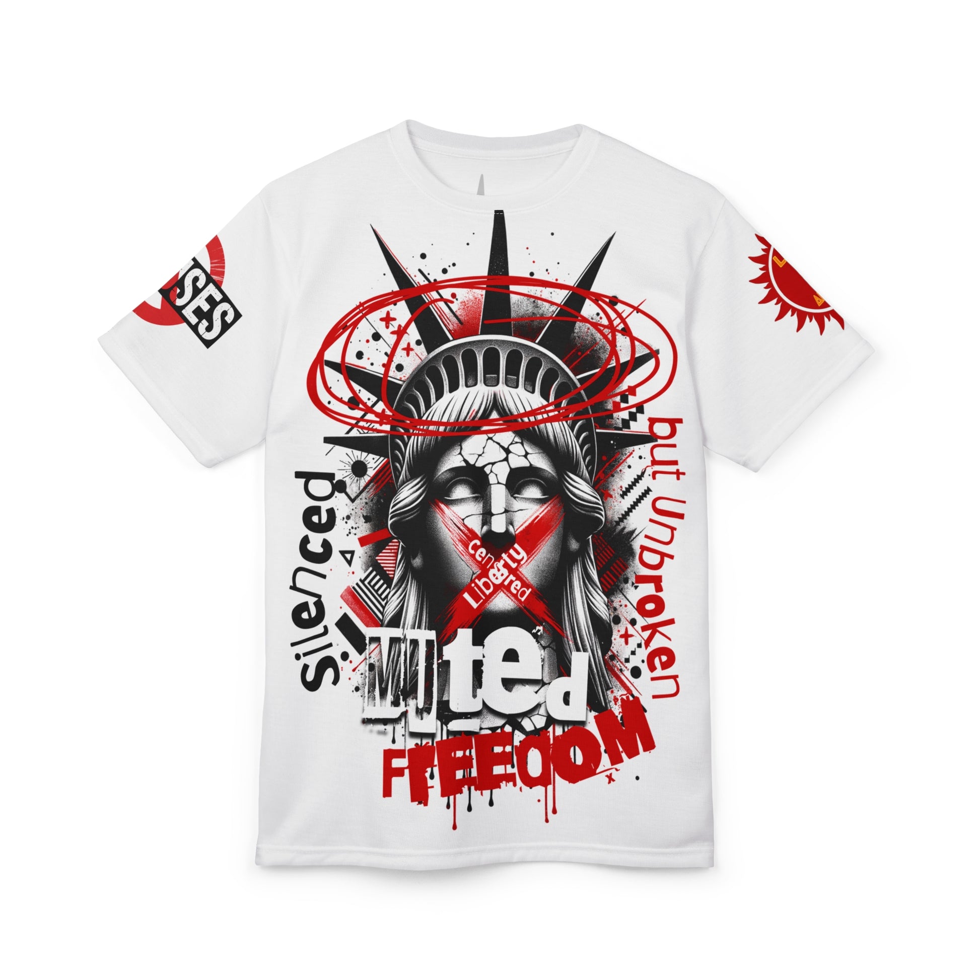 Muted Freedom LD&P APPAREL DESIGN Graphic Tee Shirt white