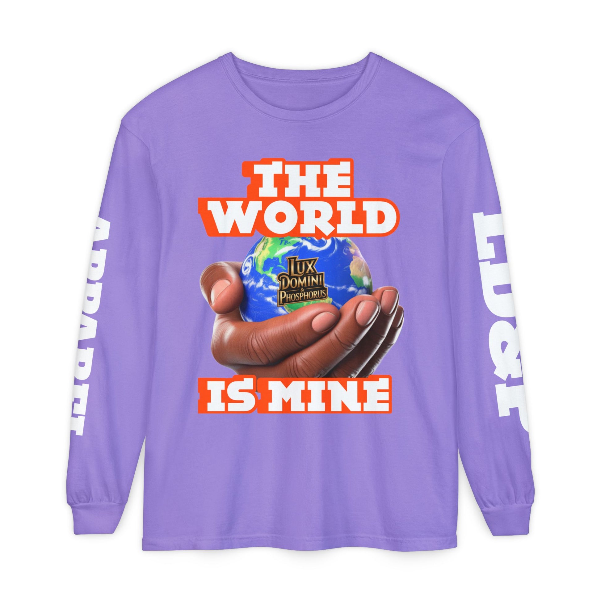Garment-dyed Long Sleeve T-Shirt - The World Is Mine