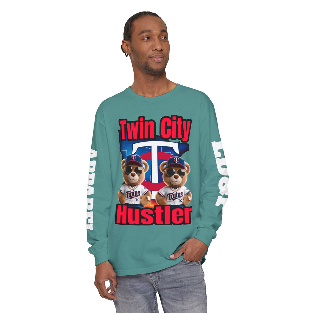 Twin City HUSTLER Long Sleeve T-Shirt - LD&P Apparel Design #2
