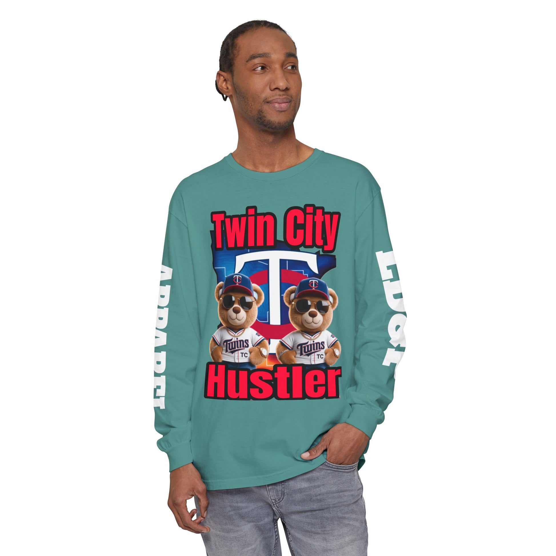 Twin City HUSTLER Long Sleeve T-Shirt - LD&P Apparel Design #2