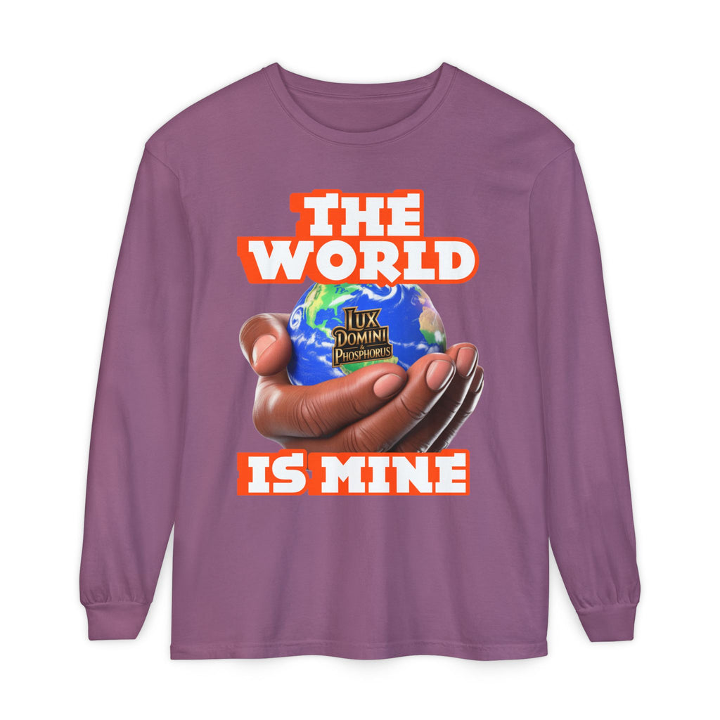 Garment-dyed Long Sleeve T-Shirt - The World Is Mine