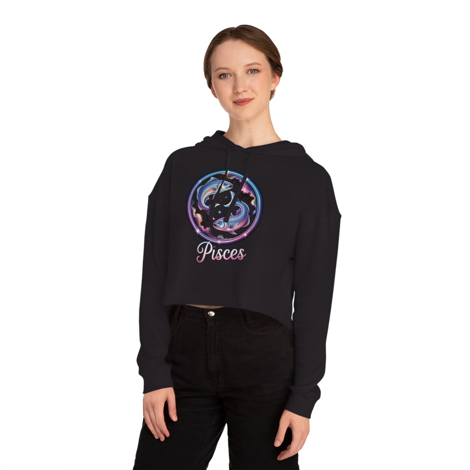 Pisces Cropped Hoodie  Zodiac Sweatshirt