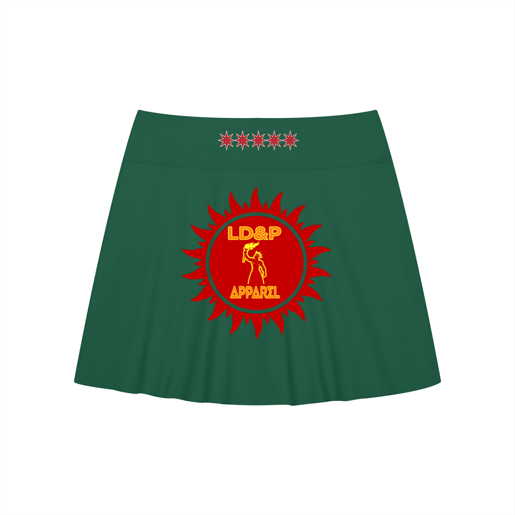 Women's A-Line Contrast Panel Slit LD&P APPAREL Skirt