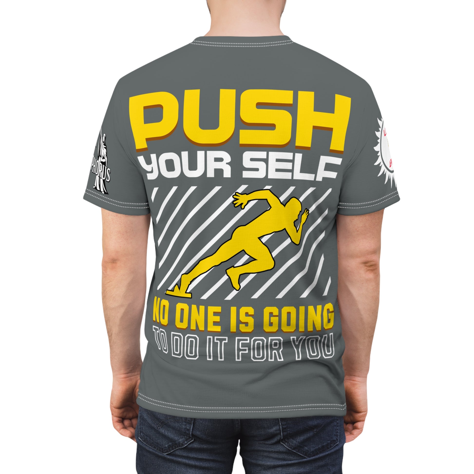 Push Yourself Graphic Tee LD&P APPAREL DESIGN Grey
