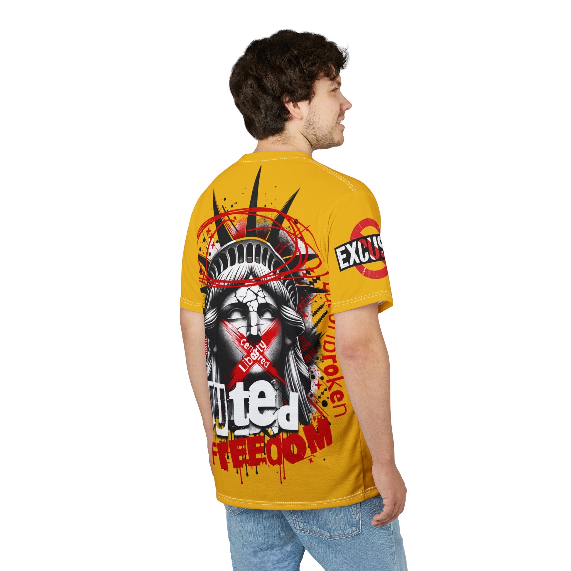 Muted Freedom LD&P APPAREL DESIGN Graphic Tee Shirt Yellow