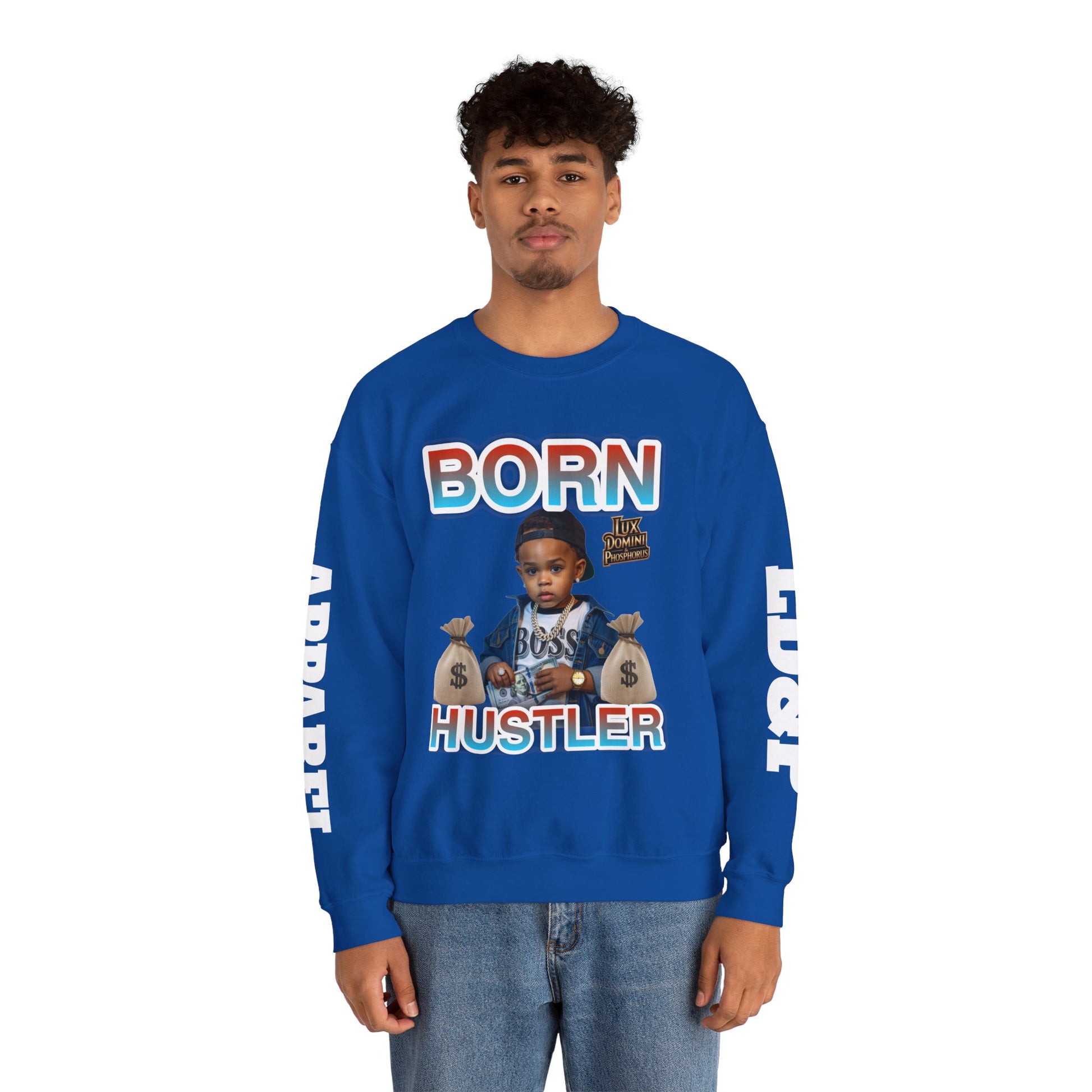 Crewneck Sweatshirt - Born Hustler LD&P Apparel