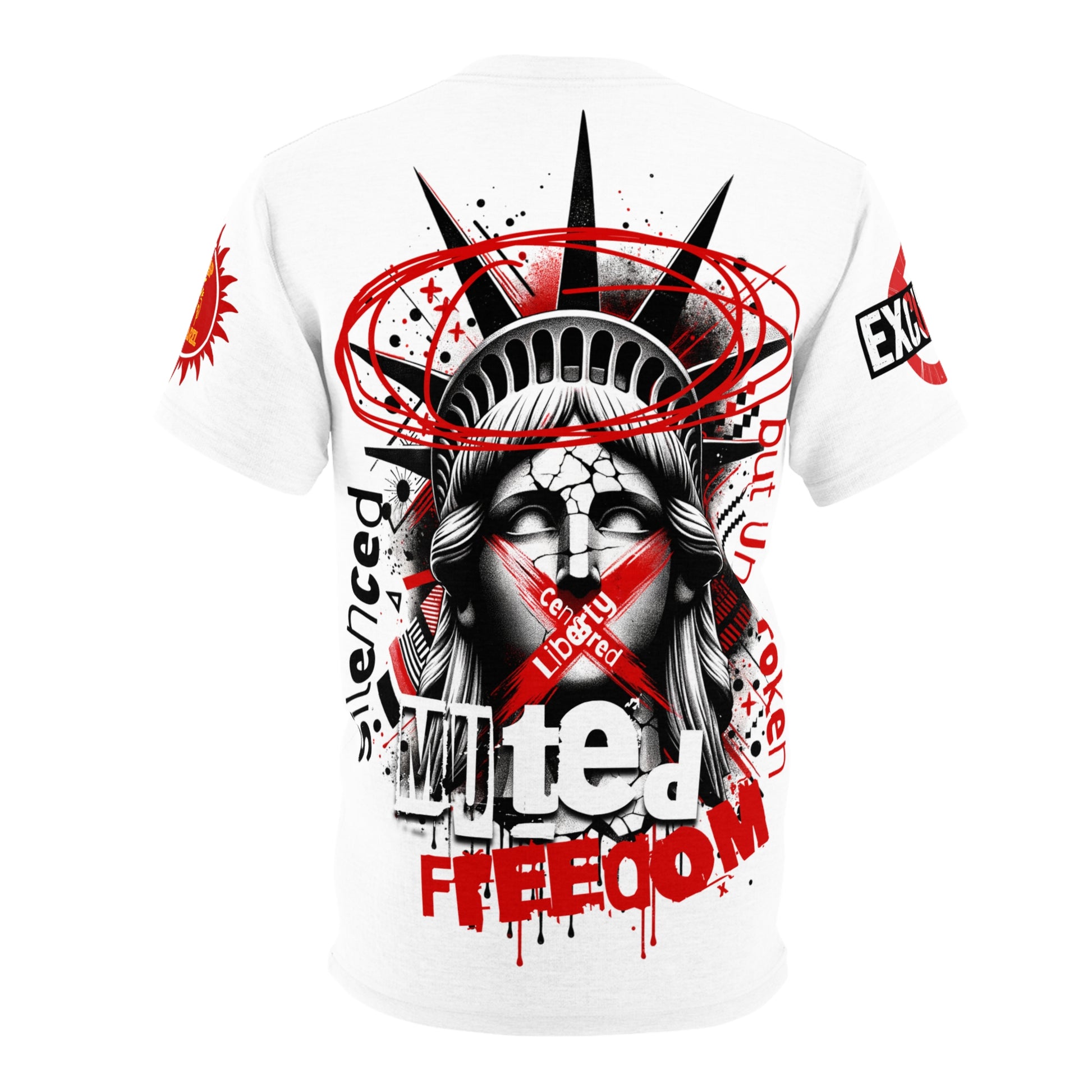 Muted Freedom LD&P APPAREL DESIGN Graphic Tee Shirt white
