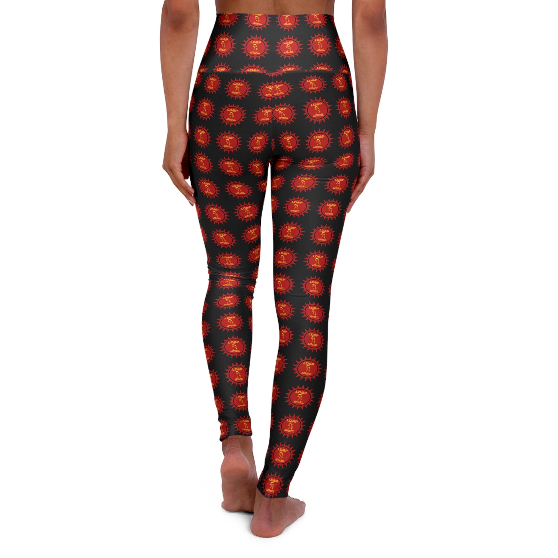 High Waisted Yoga Leggings with Bold LD&P APPAREL Print, Perfect for Fitness, Athleisure, Gym Wear, Gift for Yogis, Workout Apparel